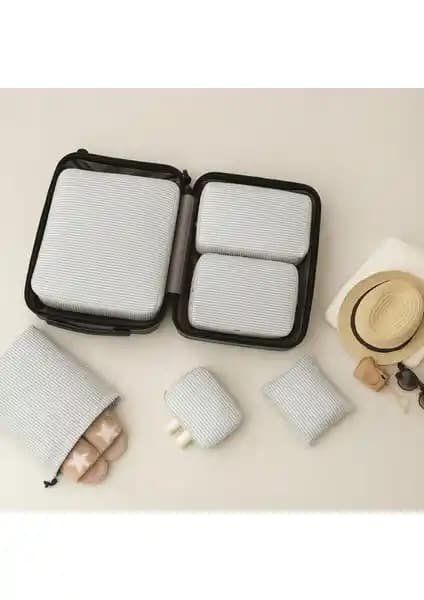 Nacarev 6'lı Antrasit Kare Ekose Desenli Valiz İçi Düzenleyici Seti Detaylı İnceleme