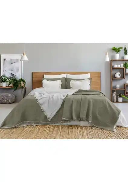 Natural Meet Maya Doğal Çift Taraflı Tek Kişilik Pamuklu Müslin Yatak Örtüsü