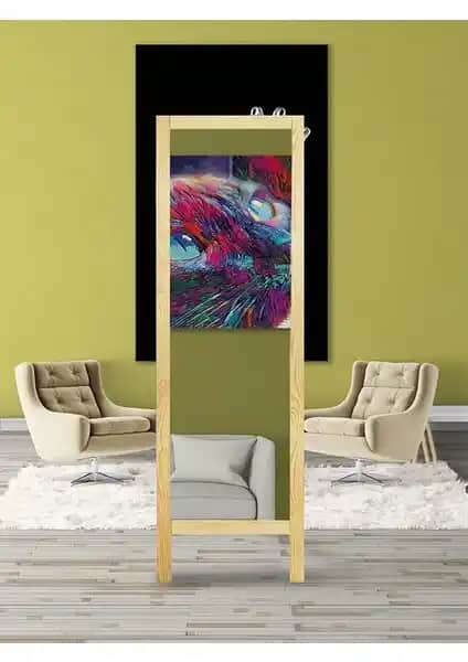 Natürel Ahşap Ayaklı Boy Aynası 145x40cm – Şık ve Dayanıklı Tasarım