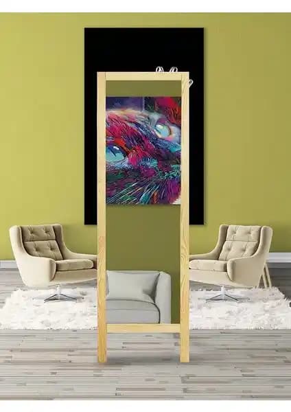 Natürel Ahşap Ayaklı Boy Aynası 145x40cm – Şık ve Dayanıklı Tasarım