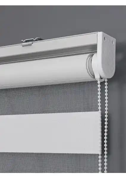 NetworkAvm İthal Bambu Beyaz Zebra Stor Perde Etek Dilimsiz Modern Tasarım