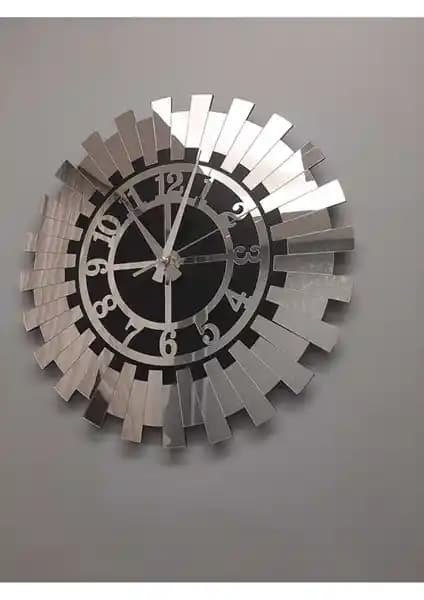 Nisanest Büyük Dekoratif Gümsü Güneş Duvar Saati Modern ve Şık Tasarım Özellikleri