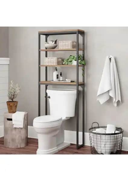 Noowa Wc Arkası Klozet Rafı Ceviz: Modern ve Dayanıklı Banyo Düzenleme Çözümü