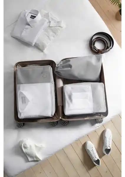 Ocean Home Textile 3'lü Gri Valiz Düzenleyici Seti Yüksek Kalite ve Çok Yönlü Kullanım İmkanı Sunar