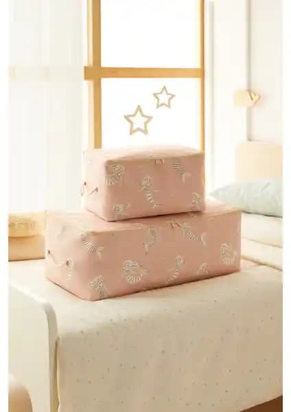 Ocean Home Textile Çocuk Odası İçin Deniz Kızı Baskılı Çok Amaçlı Hurçlar Seti