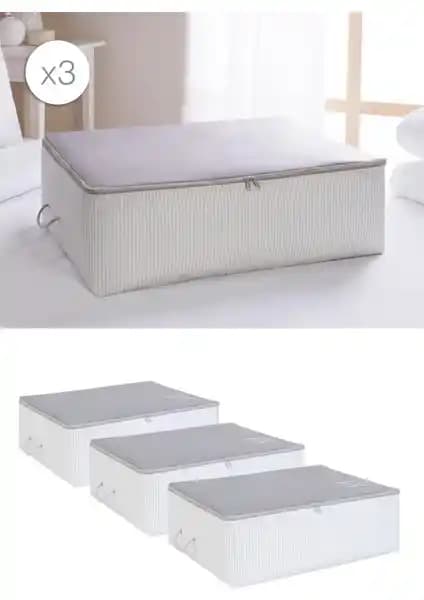 Ocean Home Textile Gri Büyük Boy Hurç Seti Ev Düzeni ve Saklama Çözümü