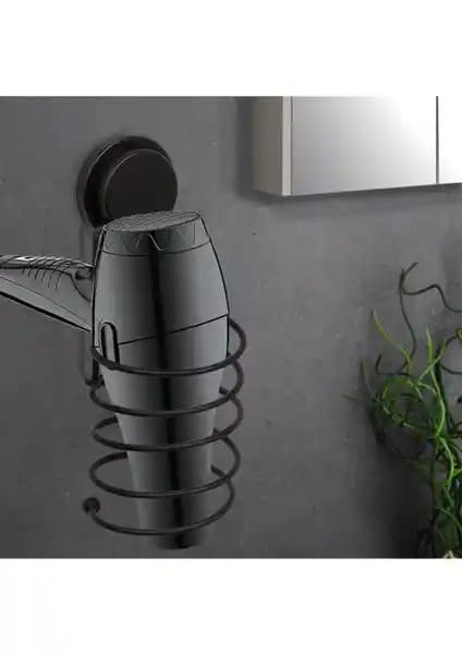 Okyanus Home Magic Fix Siyah Yapışkanlı Askı Saç Kurutma Makinesi ve Ev Eşyaları İçin