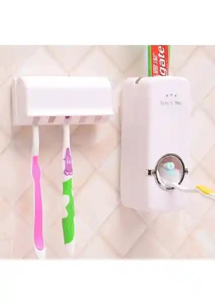 Optana Diş Macunu Sıkacağı ve 5'li Fırça Tutucu ile hijyen ve düzen sağlayın