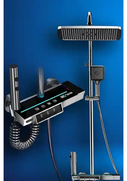 Oxy Aqua Piano 5 Fonksiyonlu Dijital Akıllı Robot Duş Seti Modern ve Şık Banyo İçin