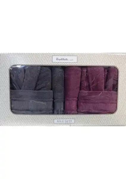 Özdilek Colourist Aile Bornoz Seti: Yüksek Kaliteli Pamuklu Şık Banyo Tekstili