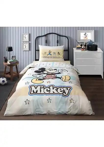Özdilek Mickey Mouse Lisanslı Çocuk Nevresim Takımı 3 Parça Yatak ve Yatak Takımı
