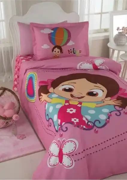 Özdilek Niloya Kelebek Tek Kişilik Nevresim Takımı 9208 Yumuşak ve Canlı Tasarımıyla Çocuk Odası İçin Uygun