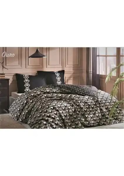Özdilek Ouro Çift Kişilik Ranforce Pamuk Nevresim Takımı Siyah Modern Tasarım