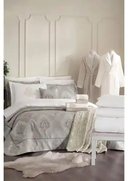 Özdilek Valioso Çift Kişilik 27 Parça Çeyiz Seti Bej Renkli Modern Tasarım