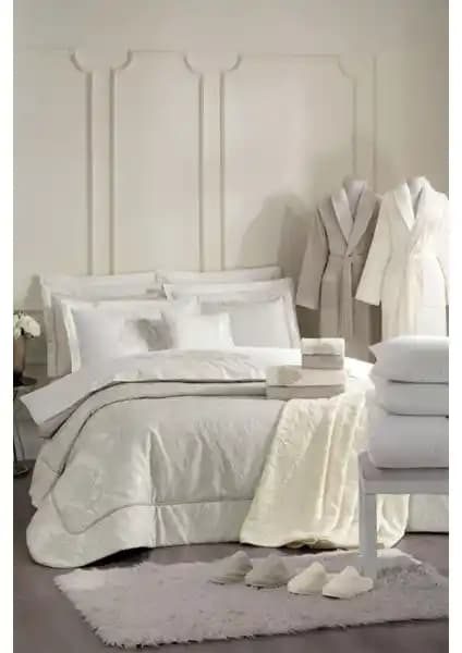 Özdilek Valioso Çift Kişilik Çeyiz Seti 27 Parça Krem Renkli Yatak Odası Dekorasyonu