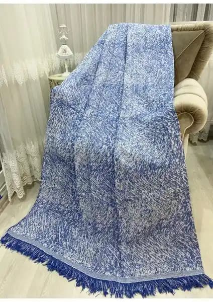 Özlü Home Lüks Pamuklu Koltuk-Çekyat Örtüsü Saks Mavi 175x225 cm, Şık ve Dayanıklı Tasarım