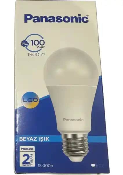 Panasonic 14W (100W Eşdeğeri) Beyaz LED Ampul 6500K E27 Duy Modern Aydınlatma