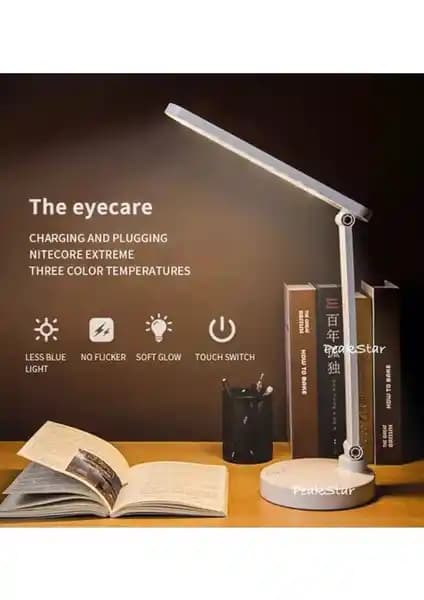 Peakstar Şarjlı Dokunmatik LED Masa Lambası Modern Çalışma Ortamları İçin Uygun