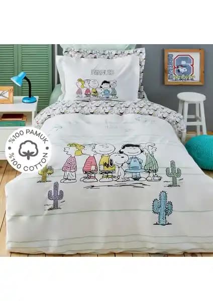 Peanuts Temalı Vintage Tek Kişilik Nevresim Takımı Karaca Home ile Şıklık ve Konforu Bir Arada Sunar
