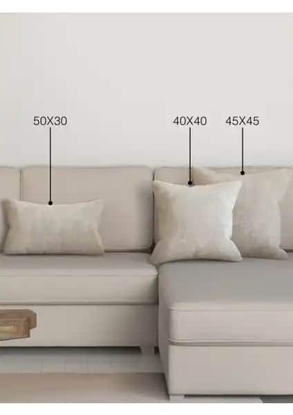 Perle Home Daily Serisi Ekru Renkli Kırlent Kılıfı Şık ve Dayanıklı Ev Dekorasyonu İçin