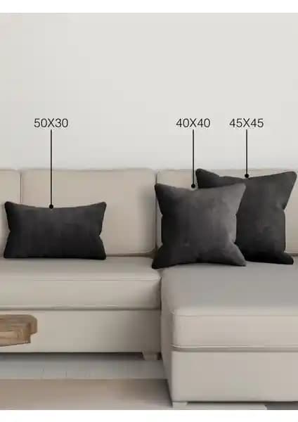 Perle Home Daily Serisi Siyah Kırlent Kılıfı Modern ve Dayanıklı Dekorasyon Unsuru