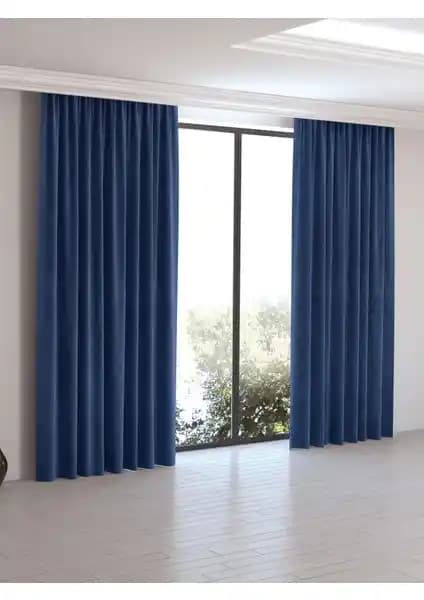 Perle Home Safir Rengi Ada Fon Perde Modern ve Şık Tasarımıyla Ev Dekorasyonunu Tamamlar