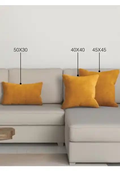 Perle Home Safran Rengi Kırlent Yastık Kılıfı Modern ve Dayanıklı Tasarım