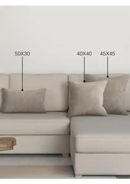 Perle Home Taş Rengi Kırlent Kılıfı Modern ve Dayanıklı Ev Dekorasyon Parçası