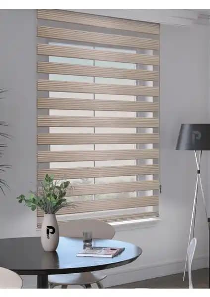 Perle Pleksili Sütlü Kahverengi Zebra Perde: Modern ve Dayanıklı Tasarım Çözümü