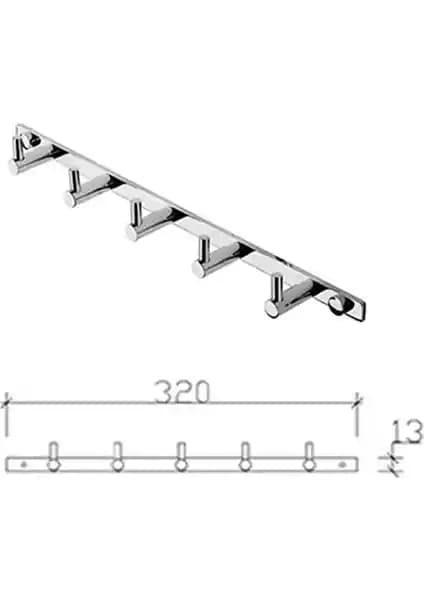Prima 5'li Askılık Seti Modern ve Dayanıklı Banyo Aksesuarları