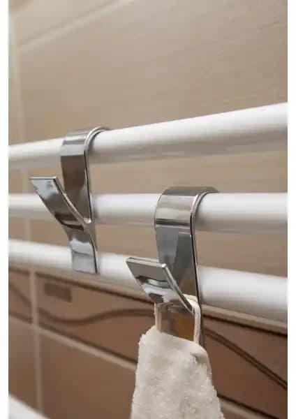 Primanova Havlupan Askılığı 4'lü Krom Kaplama Plastik Modern Banyo Aksesuarı