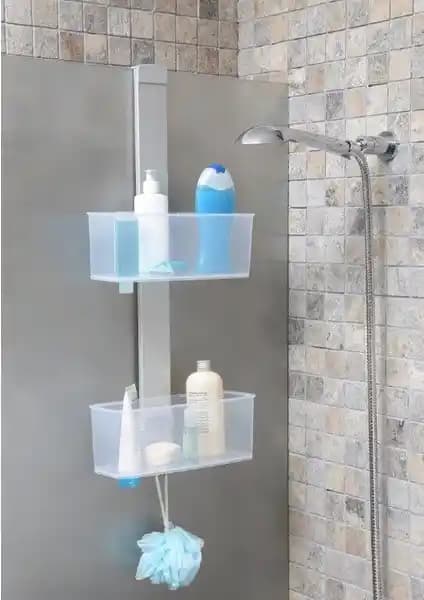 Primanova XL Duş Rafı Natürel M-N34-16-PP: Dayanıklı ve Pratik Banyo Organizasyonu Çözümü