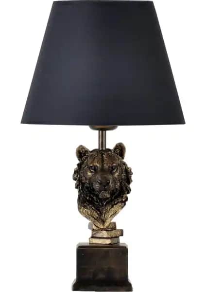 Qdec Modern Dizayn Aslan Abajur Gold Gri: Şık ve Dayanıklı İç Mekan Aydınlatma Çözümü