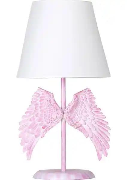 Qdec Modern Dizayn Melek Abajur Pembe Beyaz Şık ve Fonksiyonel İç Mekan Aydınlatma Çözümü