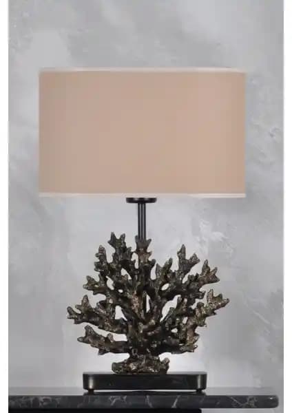 Qdec Modern Dizayn Mercan Abajur Gold Bej ile İç Mekanlara Zarafet Katın