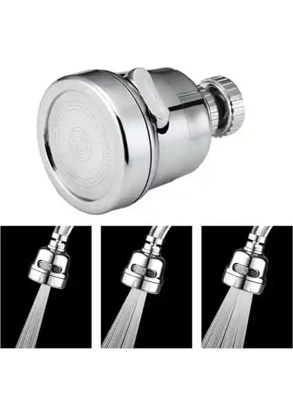 Qniay Tasarruflu Oynar Başlık Krom 3 Fonksiyonlu Su Tasarruf Aparatı