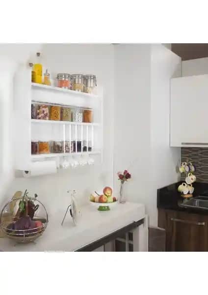 Quickbuy Ahşap Mutfak Dolabı Terek Rafı Modern ve Şık Tasarım ile Dayanıklı Kullanım