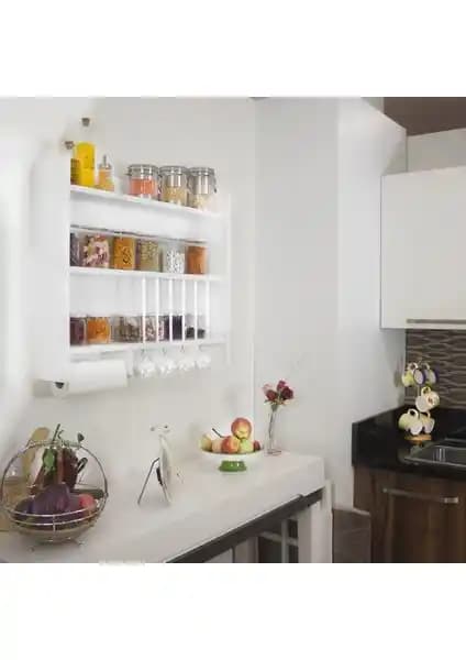 Quickbuy Ahşap Mutfak Dolabı Terek Rafı Modern ve Şık Tasarım ile Dayanıklı Kullanım