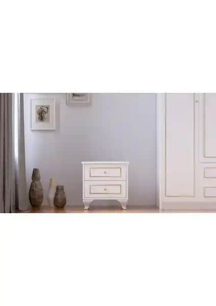 Rabi Mobilya Gold Country Komodin: Modern ve Rustik Tarzda Şık Yatak Odası Depolama Çözümü