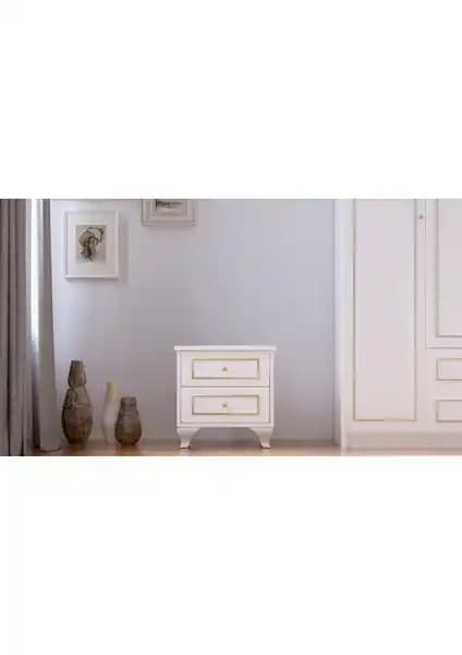 Rabi Mobilya Gold Country Komodin: Modern ve Rustik Tarzda Şık Yatak Odası Depolama Çözümü