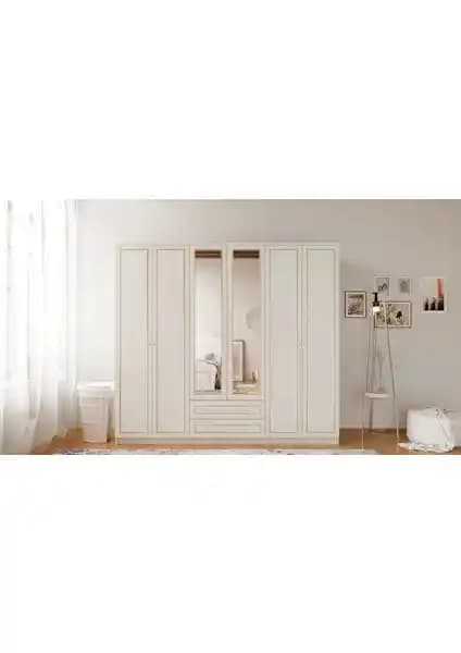 Rabi Mobilya Gold Country Serisi Geniş ve Şık Aynalı Gardırop Özellikleri