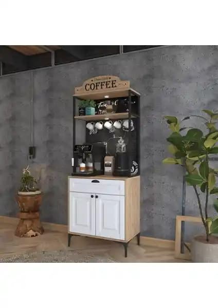 Rani JE157 Işıklı Kahve Köşesi Modern ve Fonksiyonel Tasarım ile Mutfaklara Şıklık Katar