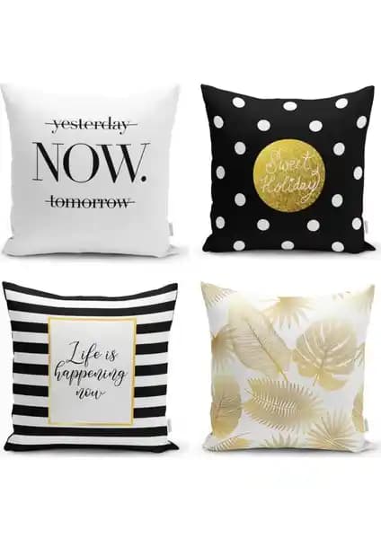 RealHomes 4'lü Dekoratif Kırlent Kılıfı Seti Şık ve Dayanıklı Tasarımıyla Ev Dekorasyonunu Tamamlar