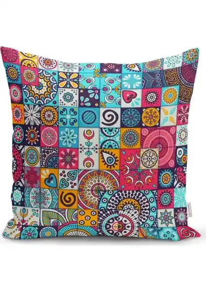 RealHomes Mozaik Desenli Özel Tasarım Yastık Kılıfı Ev Dekorasyonunda Şıklık ve Dayanıklılık