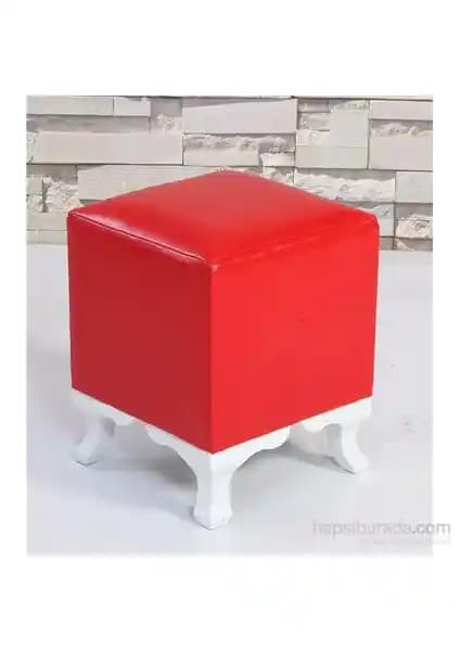Remaks Lükens Ayak Kırmızı Kare Puf: Şık ve Kullanışlı Modern Oturma Çözümü