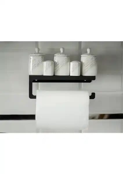 Risingmaber Dekoratif Siyah Metal Baharatlık ve Çok Fonksiyonlu Mutfak Aksesuarı