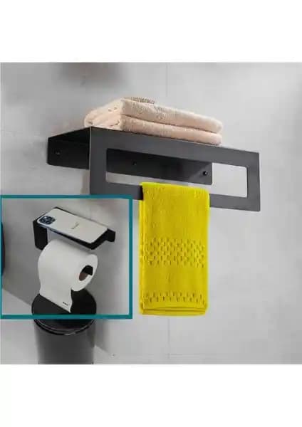Risingmaber Metal Banyo Askılığı ve Tuvalet Kağıdı Askılığı 2'li Set: Modern ve Dayanıklı Tasarım