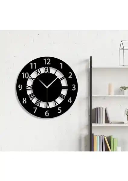 Roma ve Latin Rakamlı Dekoratif Ahşap Duvar Saati Şık ve Fonksiyonel Tasarım