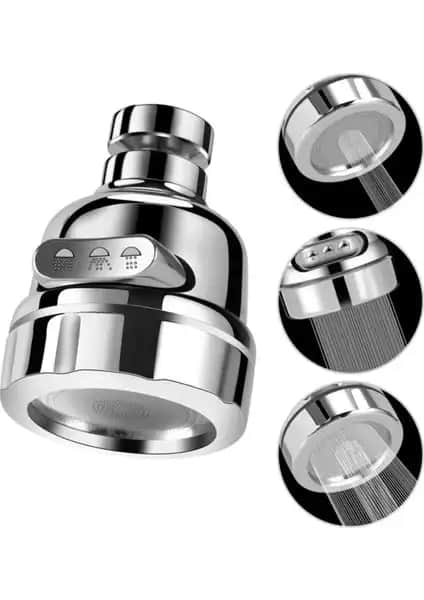 Rood Wit Tasarruflu Oynar Başlık Krom 3 Fonksiyonlu Mutfak ve Banyo Musluğu