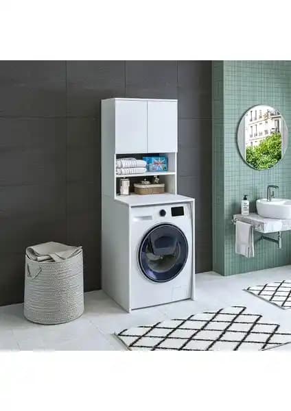 Roomart CD9 Çamaşır Makinesi Dolabı: Modern ve Dayanıklı Banyo Depolama Çözümü
